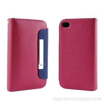 PU Leather Mobile Phone Cases for iPhone 4/4S with Magnetic Flap, OEM Orders Welcomed